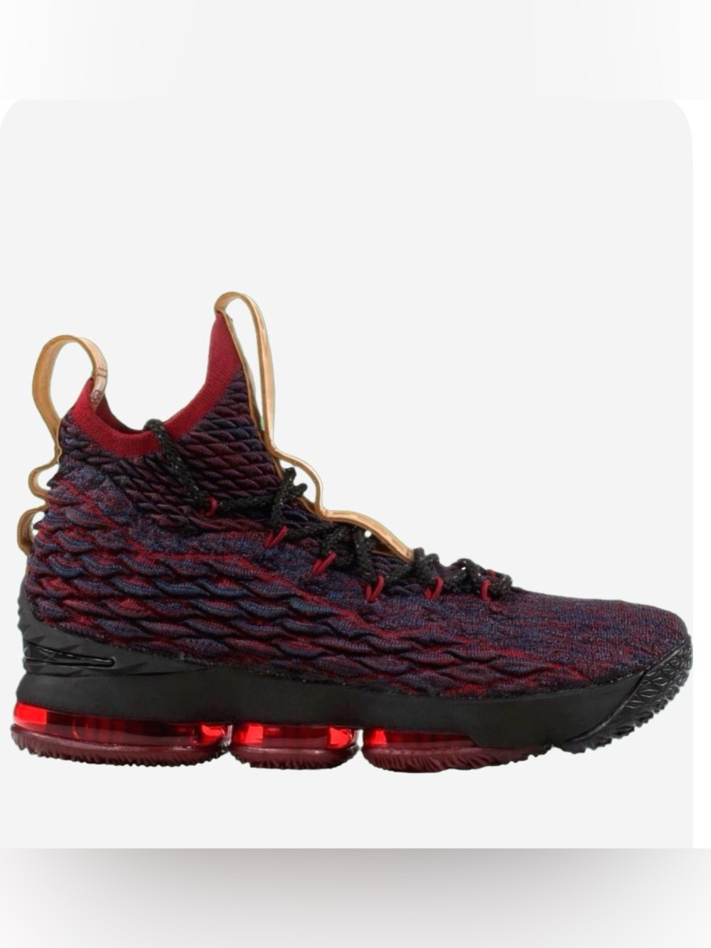 The Nike LeBron 15 New Heights Basketball Shoes Dark Atomic Teal/Red/Black Sz 11